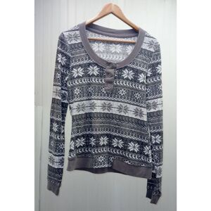 Tommy Hilfiger gray and white thermal long sleeve shirt size large - see listing